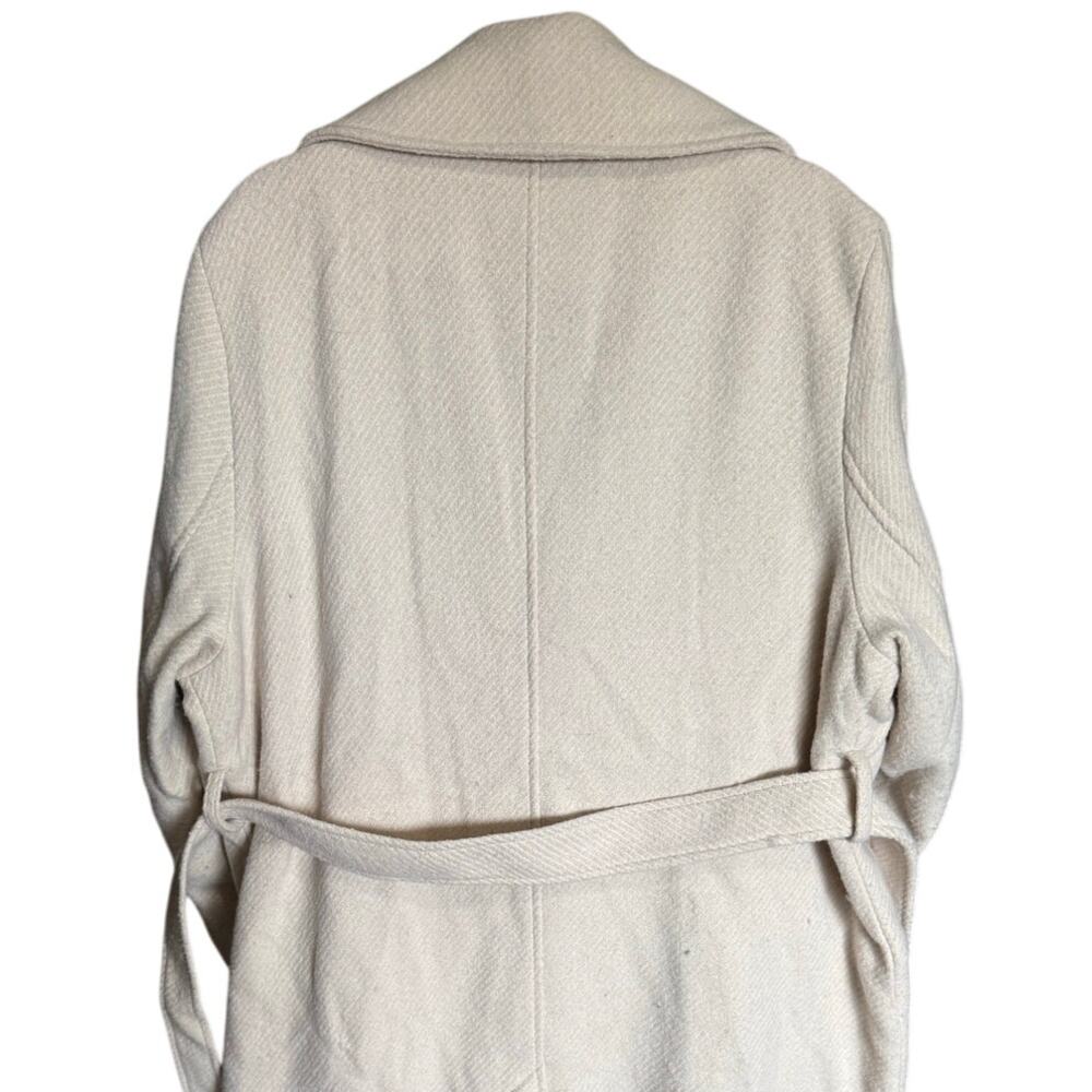 H&M Belted Trench Coat Wool Blend Coat Regular Fit Beige Size XL - Picture 9 of 13
